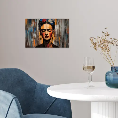 Portret - Vrouw - Bloemen poster papier klein -sfeer3