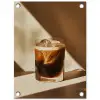 Glas - Ijskoffie - Schaduw - Bruin tuinposter los doek klein -3d