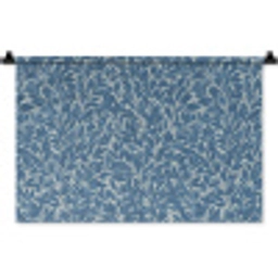 Bladeren - Klassiek - Patroon - Donkerblauw - Vintage Wandkleed katoen klein 269 -zz3d