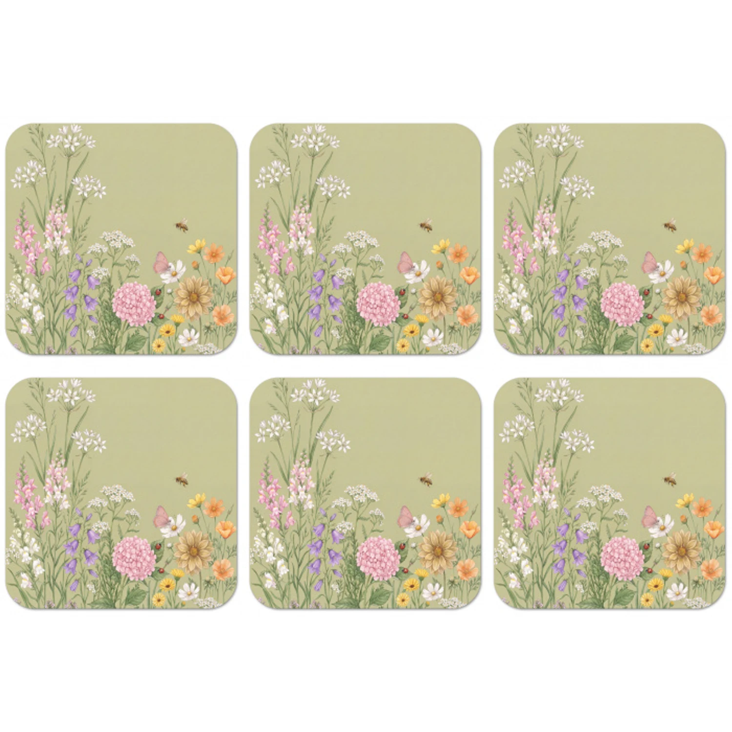 Botanisch - Bloemen - Kleurrijk onderzetter kurk middel -zkaufland3dotto