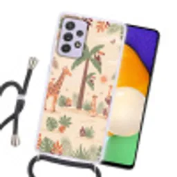Dieren - Tropisch - Safari - Kleurrijk Hoesje Samsung Galaxy A52 5G met koord klein -sfeer1