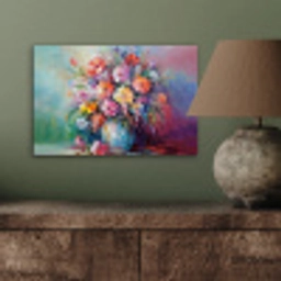 Bloemen - Kunst - Schilderij - Lente - Boeket aluminium wit klein -sfeer2