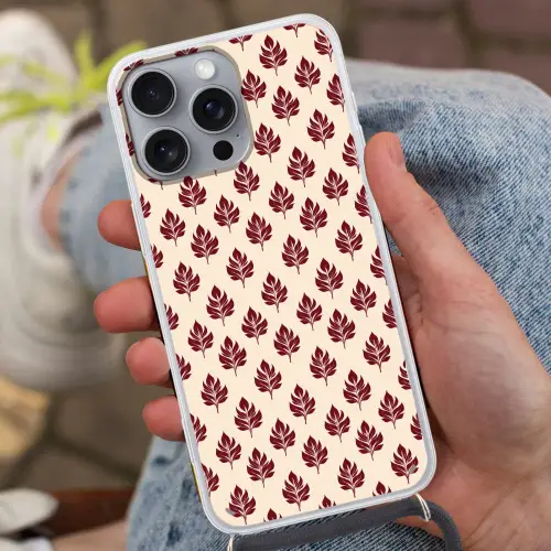 Botanisch - Patroon - Bordeaux Hoesje iPhone 16 Pro Max met koord klein 804 -sfeer3