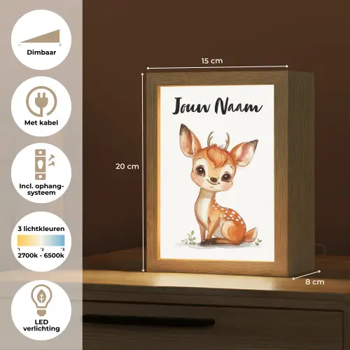 Hert - Baby - Dieren Light Box met kabel (Kinderlampje) klein -USP_NL