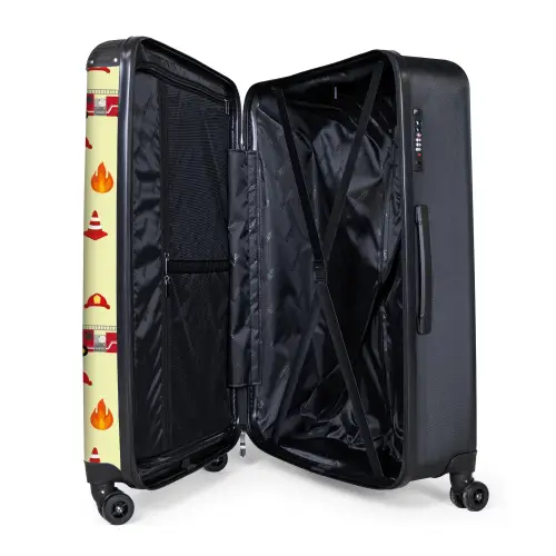 Brandweer patroon met voertuigen en vlammen NBS - Large koffer - Volwassenen Unisex groot -product5