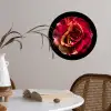 Bloem - Roos - Rood - Zwart Wandcirkel behangsticker klein -sfeer3