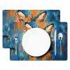 Kat - Kleurrijk - Oranje - Blauw Placemat vinyl groot -zzsfeer2_Kitchenyeah-website