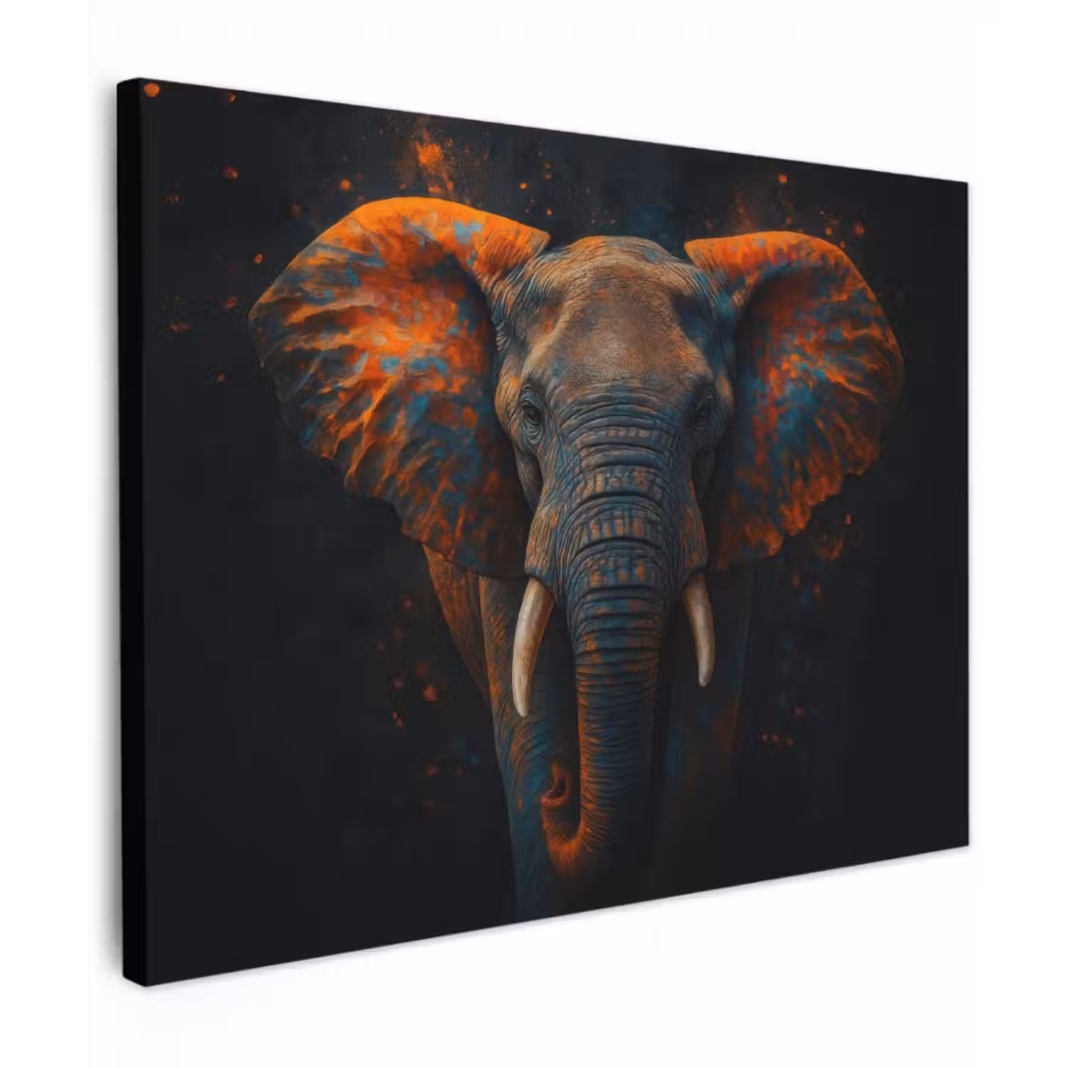 Canvas schilderij - Olifant - Oranje - Oren