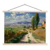 Mensen - Wandelen - Zandpad - Velden textielposter latten blank klein -3d