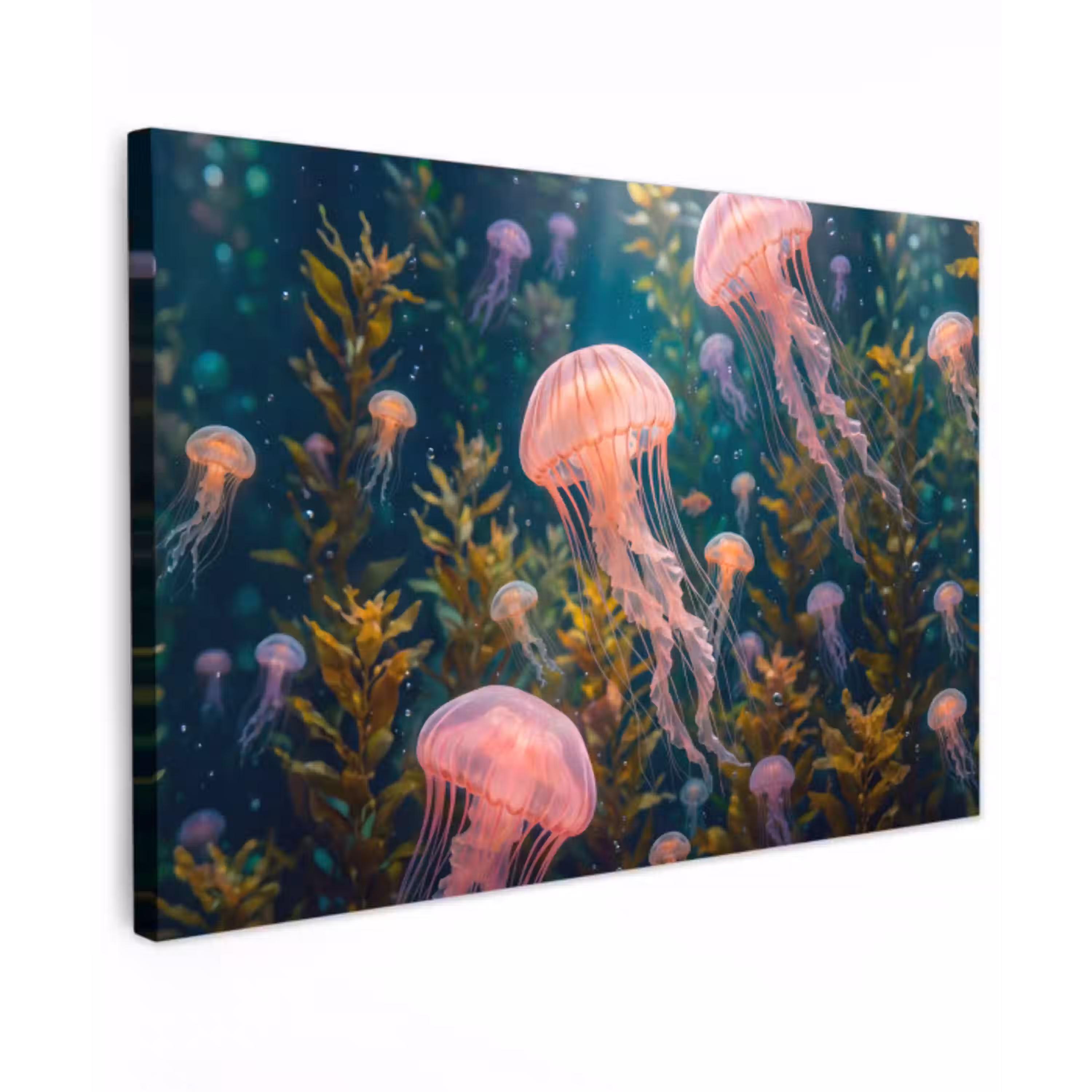 Kwal - Roze - Onderwater - Zeeleven - Dieren Tuinposter op houten frame 2 cm dik klein -3d