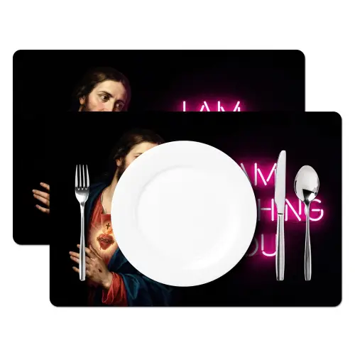 Man - Tekst - Neon Placemat vinyl groot -zzsfeer2_Kitchenyeah-website