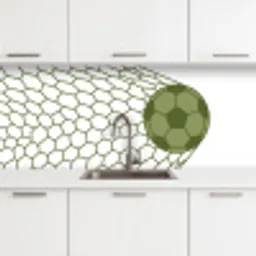 Voetbal - Goal - Sport - Groen keuken achterwand 2 middel -3d