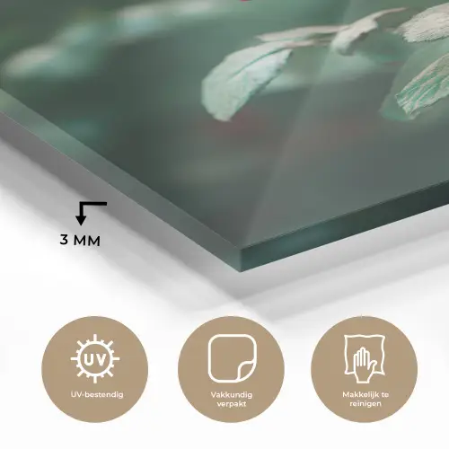 Roos - Bladeren - Dieprood plexiglas 5mm klein -sfeer2