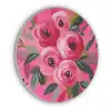 Bloemen - Verf - Roze Akoestische PET Vilt - Rond klein -3d