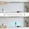 Blauw - Ananas - Disco - Discobal keuken achterwand spatscherm klein -voor_na_NL
