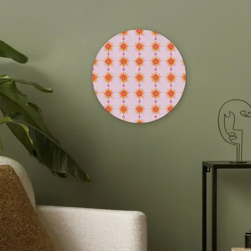 Zon - Motief - Roze Akoestische PET Vilt - Rond klein 838 -sfeer2