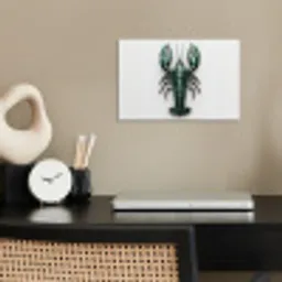 Kreeft - Glossier - Groen - Wit poster papier klein -sfeer1