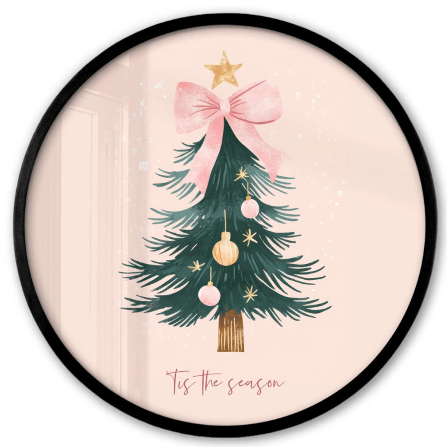 Christmas Season - Kerst - Kerstboom - Roze Fotolijst rond zonder passe partout klein -3d