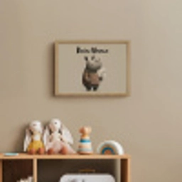 Neushoorn - Witte bloemen - Lief Light Box met batterij (Wandlamp kind) middel -sfeer2_kind