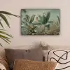 Tropisch bladerdek - Vlinders - groen - Bruin canvas 2cm klein -sfeer1