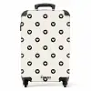 Valentijn hartjes cirkelpatroon zwart wit NBS - Handbagage koffer - Kinderen Unisex middel -productfoto_recht