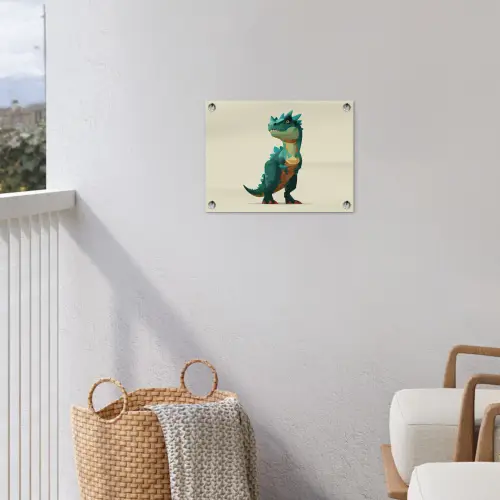 Stekels - Dino - Blauw - Gespierd tuinposter los doek klein -sfeer8