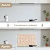 Geometrisch - Patroon - Beige keuken achterwand spatscherm klein 900 -voor_na_FR
