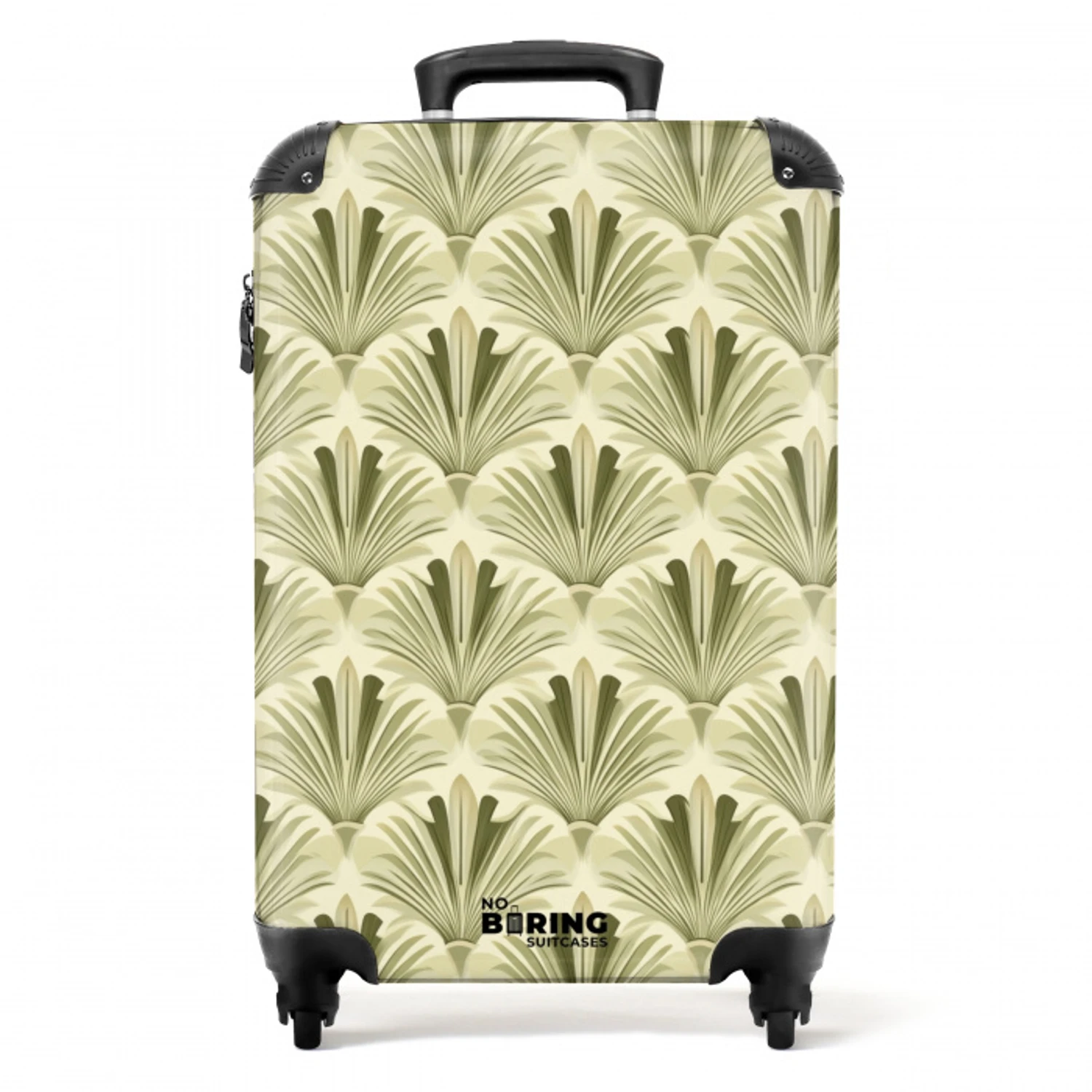 Klassiek - Waaier - Groen NBS - Handbagage koffer - Volwassenen Unisex middel -productfoto_recht