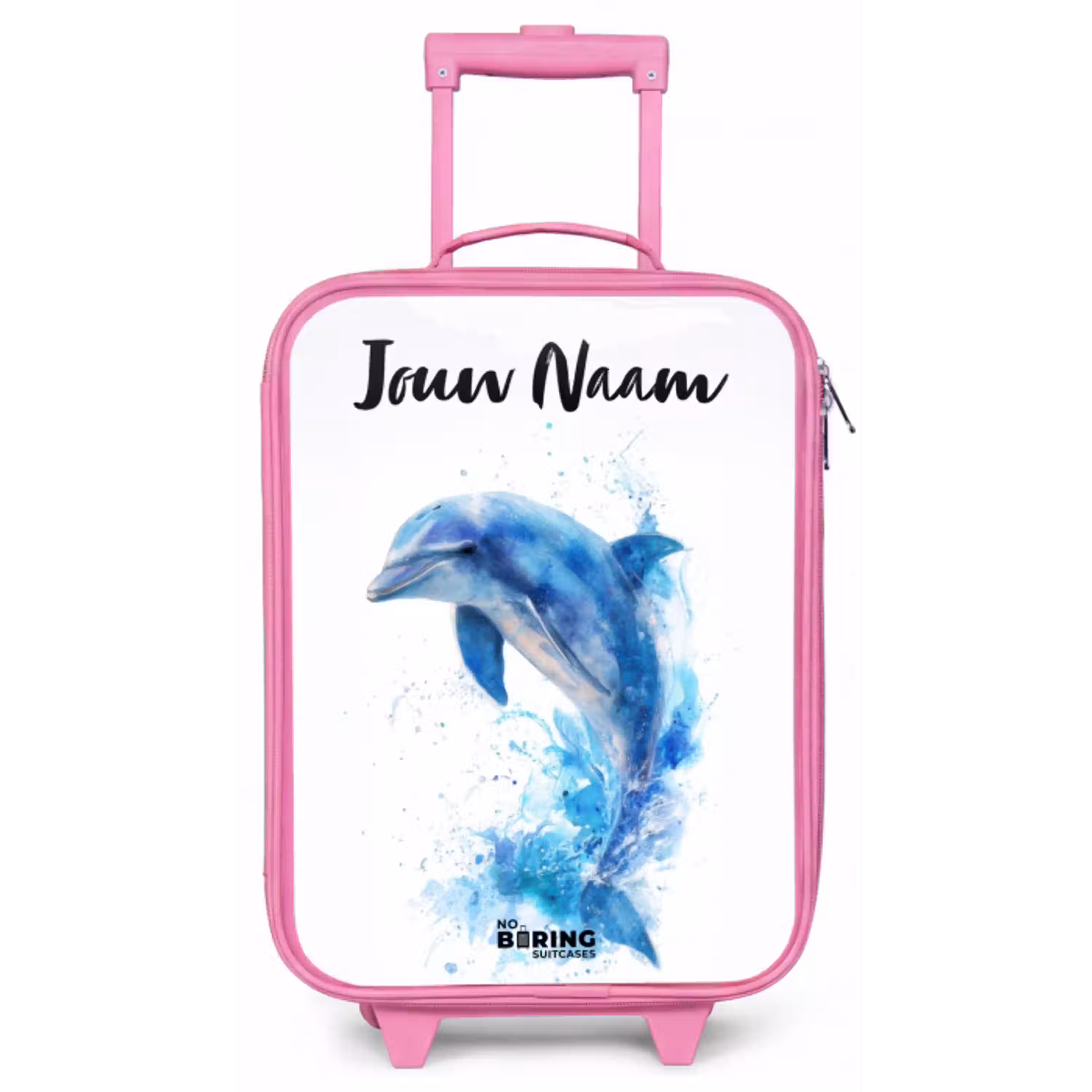 Springende blauwe dolfijn Kinderkoffer - Roze klein -zz3dotto