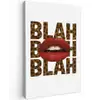 Lip - Rood - Quote Tuinposter op houten frame 2 cm dik middel -3d