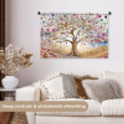 Levensboom - Goud - Kleurrijk - Abstract - Aesthetic Wandkleed katoen middel -sfeer1