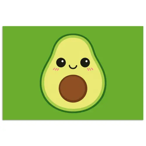 Avocado - Groen - Speels poster papier klein -3d