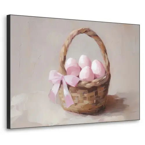 Mand - Eieren - Roze Textielframe zwart klein -3d