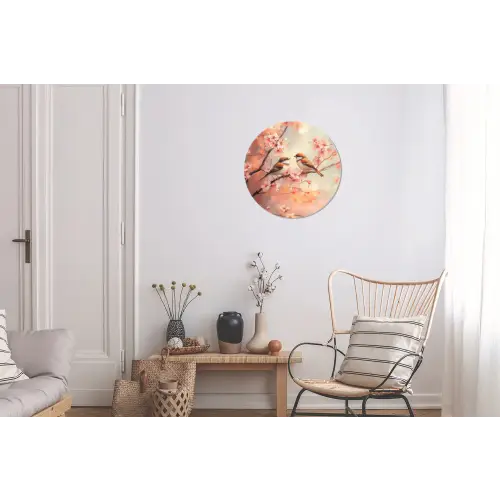 Vogels - Romantic - Bloesemtak Wandcirkel aluminium klein -woonkamer