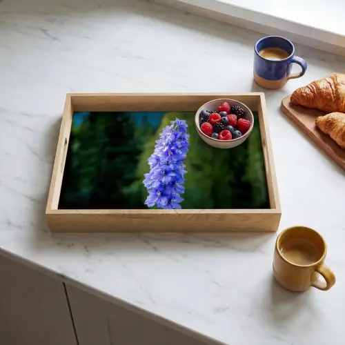 Bloemen - Blauw - Dennenboom Dienblad Rechthoek middel -sfeer2