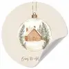 Quote - Winter - Kerst - Beige - Kerstbal Wandcirkel behangsticker klein -3d