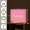 Roze - Groene Bonjour - art-deco Light Box met batterij (Wandlamp) middel -USP_websiteoverzichtNL