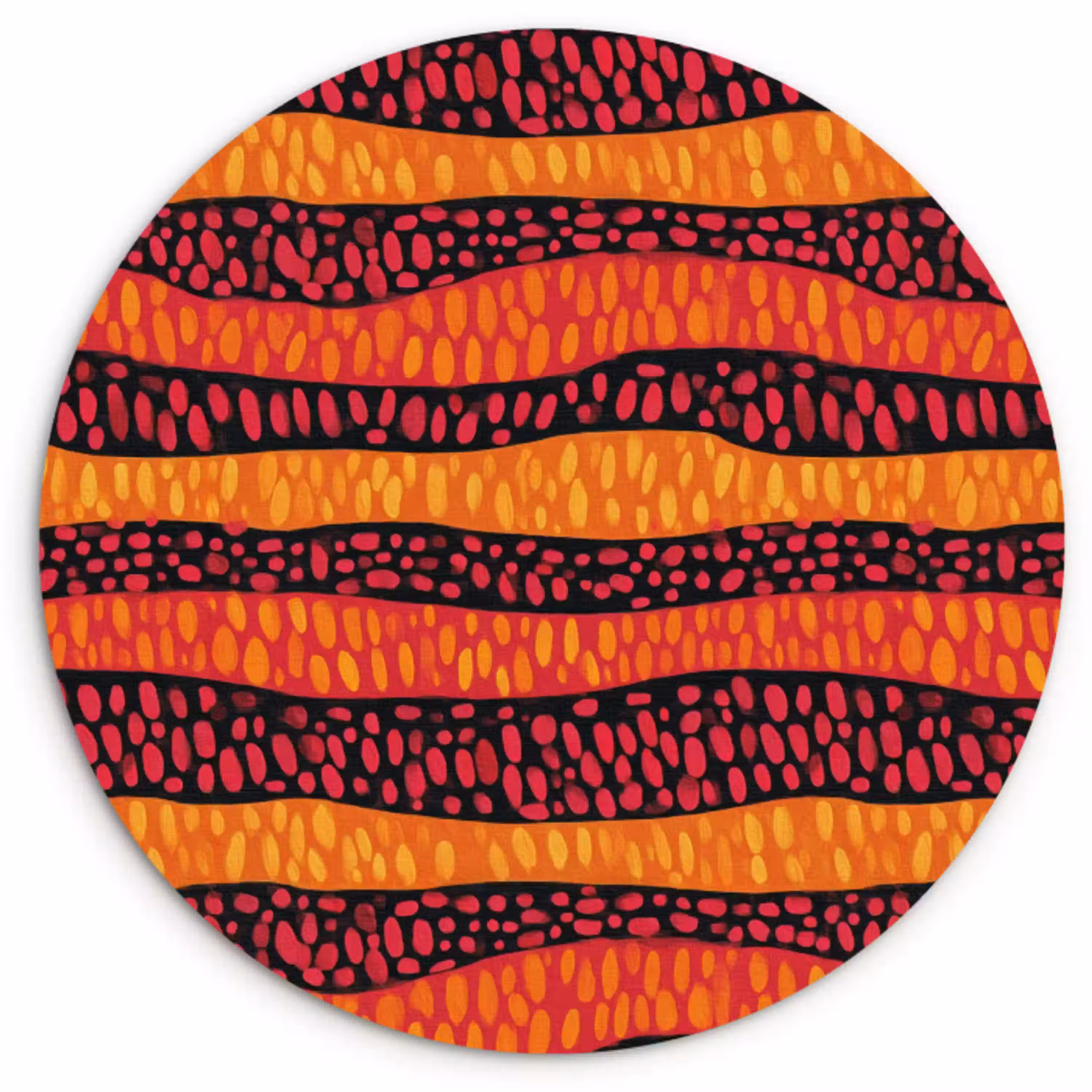 Oranje - Roze - Expressief - Patroon Wandcirkel kunststof plaat 5mm dik klein 188 -3d