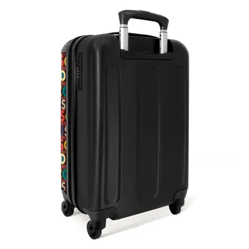 Retro disco 70s tekst patroon kleurrijk NBS - Handbagage koffer - Kinderen Unisex middel -achterkant