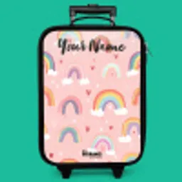 Regenboog - Patroon - Pastel Kinderkoffer - Zwart klein -zzz_website3d_nbs
