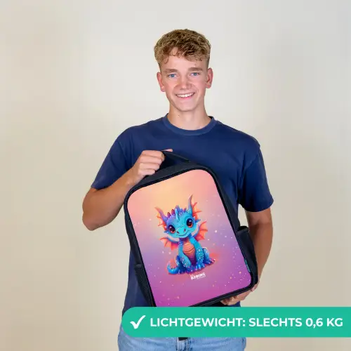 Schattige baby draak Rugzak - Zwart middel -sfeer7_NL