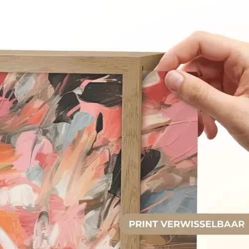 Bloemen - Kunst - Abstract - Verf Light Box met batterij (Wandlamp) middel -USP_websiteprintNL