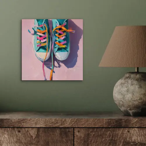 Sneakers - Veters - Kleurrijk - Schaduw aluminium wit klein -sfeer2