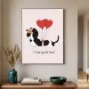 Hond - Teckel - Valentijn - Love Textielframe zwart klein -sfeer1