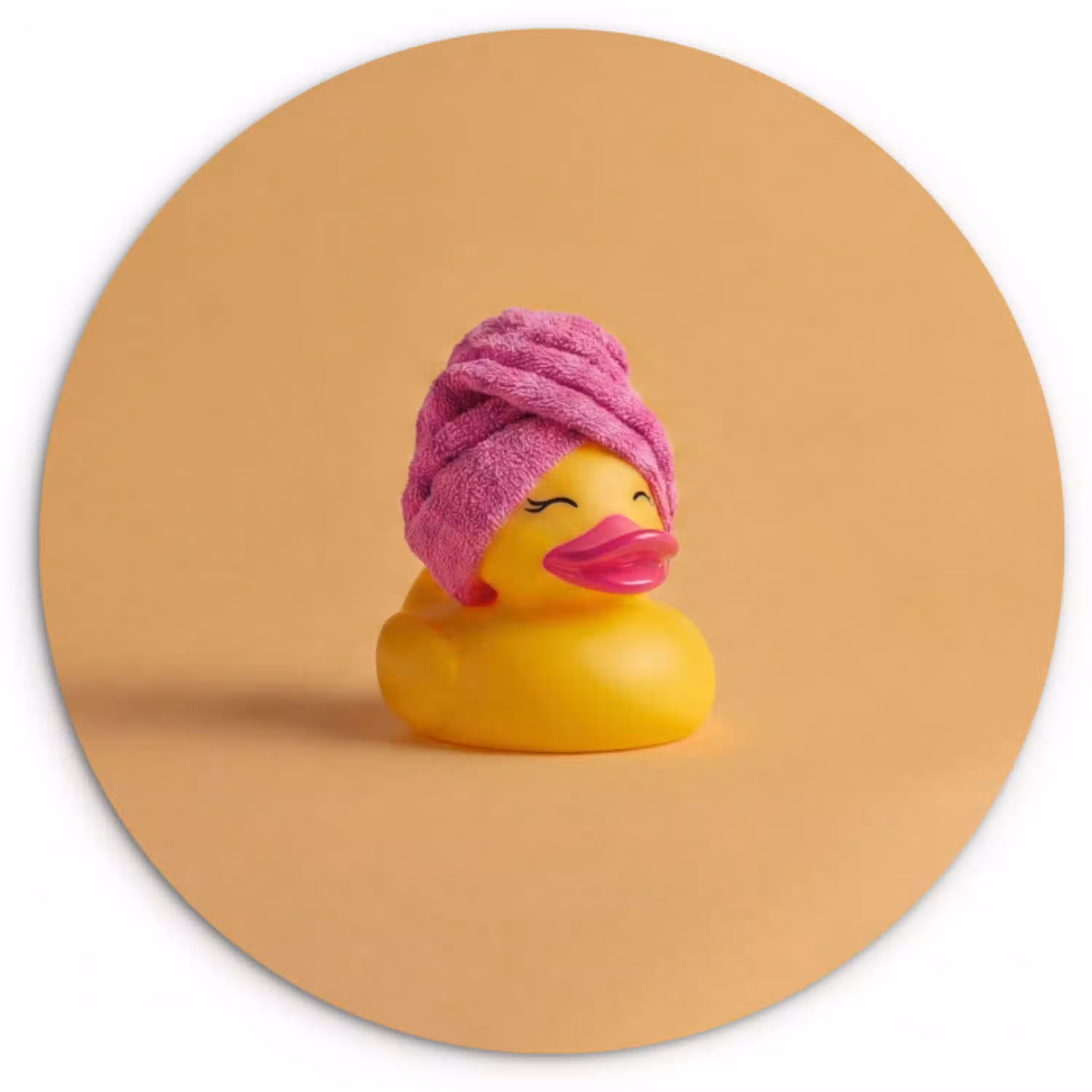 Badeend - Handdoek - Kleurrijk Wandcirkel kunststof plaat 5mm dik klein -3d