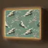 Kersenbloesem - Kraamvogels - Groen Light Box met batterij (Wandlamp) middel 907 -z3d_website