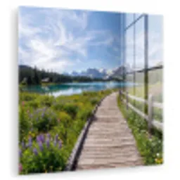 Bergen - Meer - Landschap - Blauw plexiglas 5mm klein -zzzproduct_nieuw