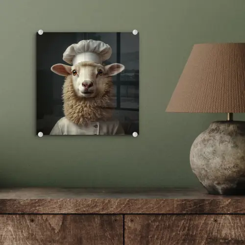 Schaap - Wol - Kok plexiglas 5mm klein -sfeer3