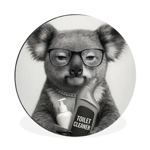 Koala - Bril - Toilet Wandcirkel aluminium klein -3d