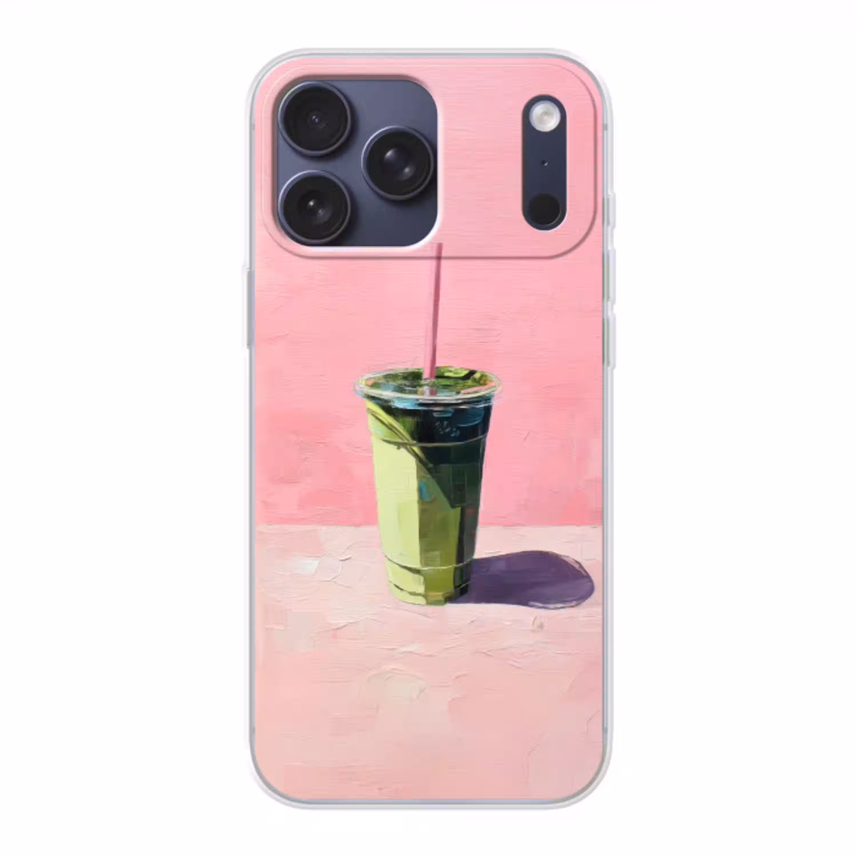 Beker - Rietje - Minimalistisch - Groen Telefoonhoesje iPhone 17 Pro Max klein -3d